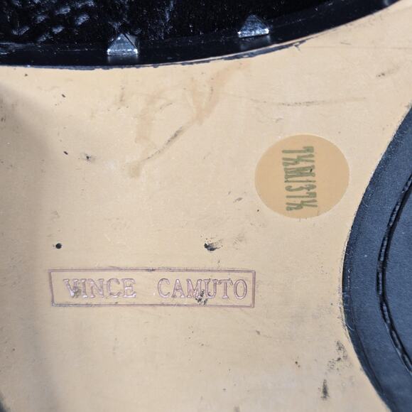 Vince Camuto Talorini Boots Womens 7.5 Black Velvet Studded Ankle Booties Dress - Picture 13 of 13